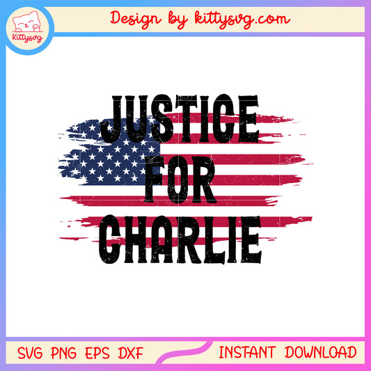 Vintage flag justice for charlie design svg, freedom svg