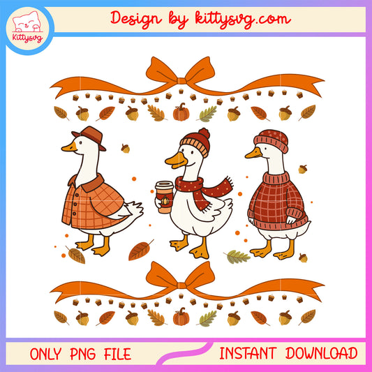 Vintage goose on autumn png, vintage autumn png, the goose png