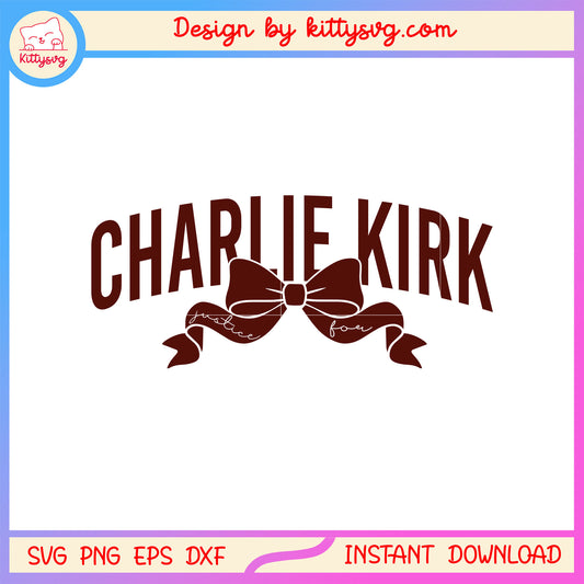 Vintage ribbon charlie kirk design svg, pray for charlie kirk svg