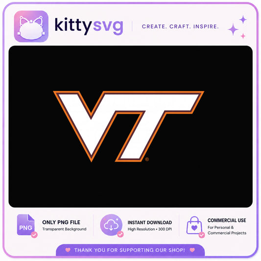 Virginia Tech Hokies Logo PNG, VT Hokies PNG, College Football PNG