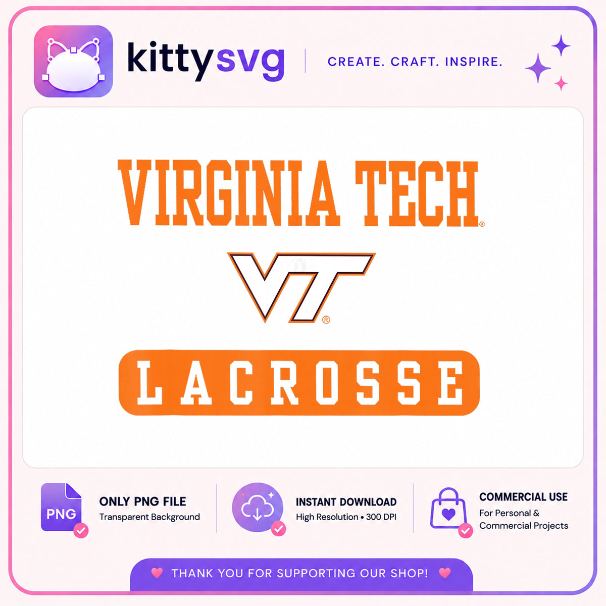 Virginia Tech Lacrosse PNG, Hokies Lacrosse PNG, VT Lacrosse PNG