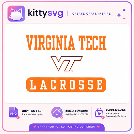 Virginia Tech Lacrosse PNG, Hokies Lacrosse PNG, VT Lacrosse PNG