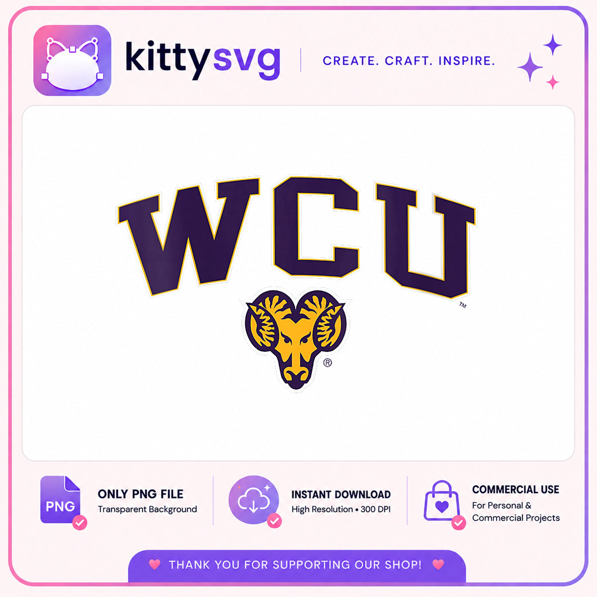 WCU Catamounts Logo PNG, West Carolina University PNG, College Sports PNG