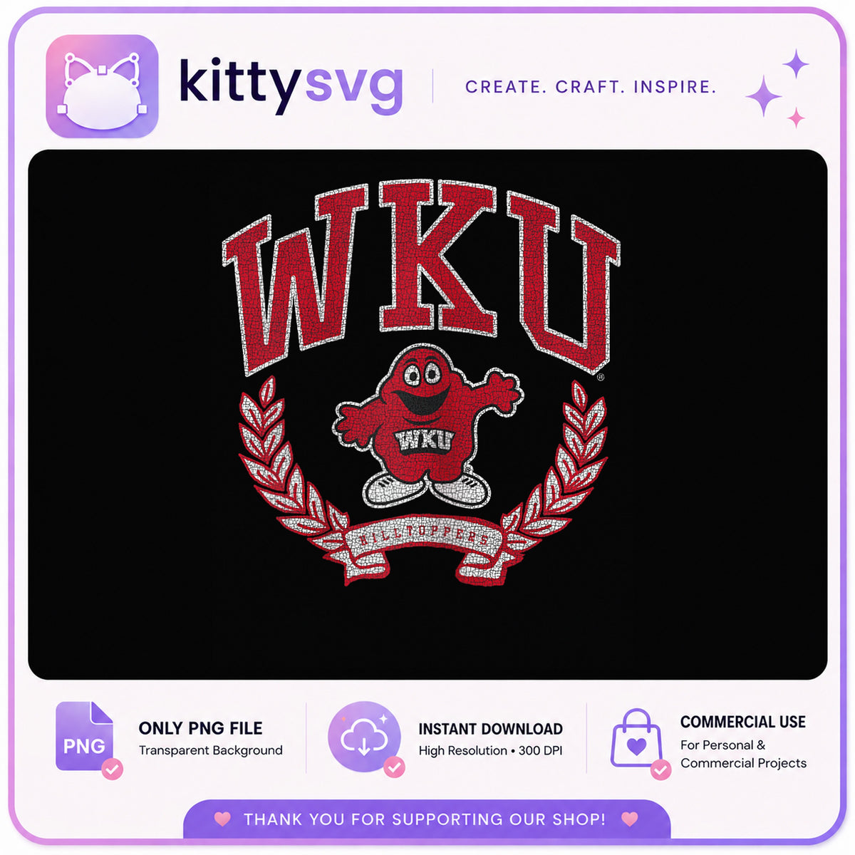 WKU Hilltoppers PNG, Western Kentucky University PNG, College PNG
