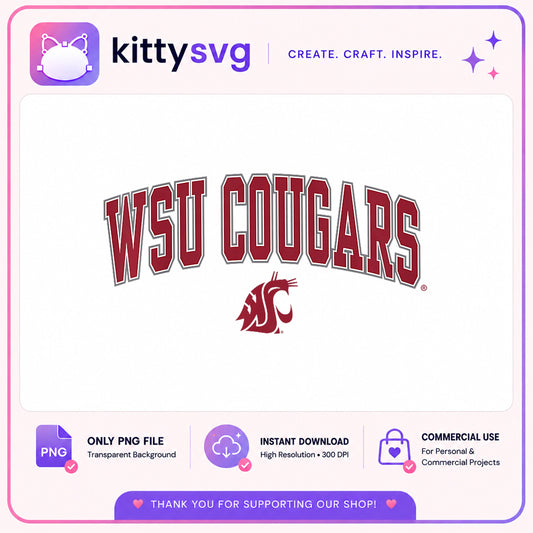 WSU Cougars PNG, Washington State Cougars, College Team PNG