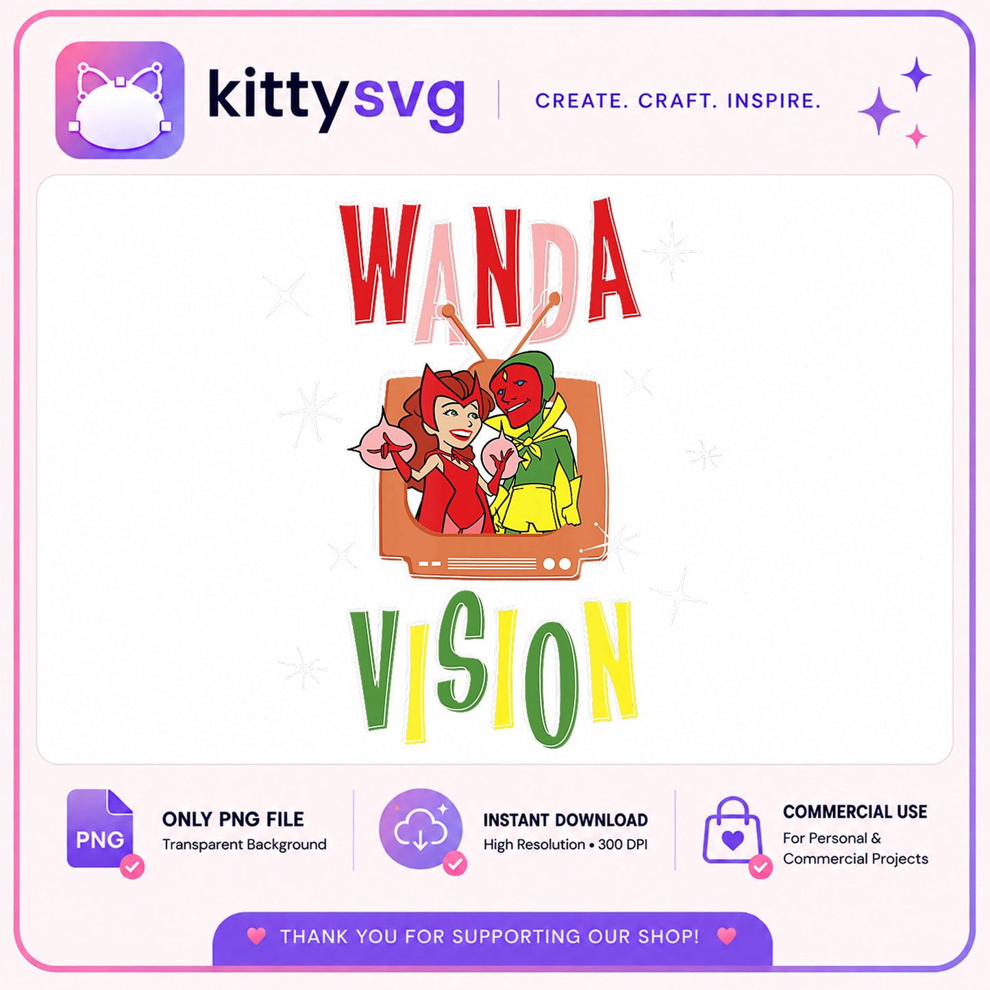 WandaVision PNG, Scarlet Witch And Vision Marvel, Superhero PNG