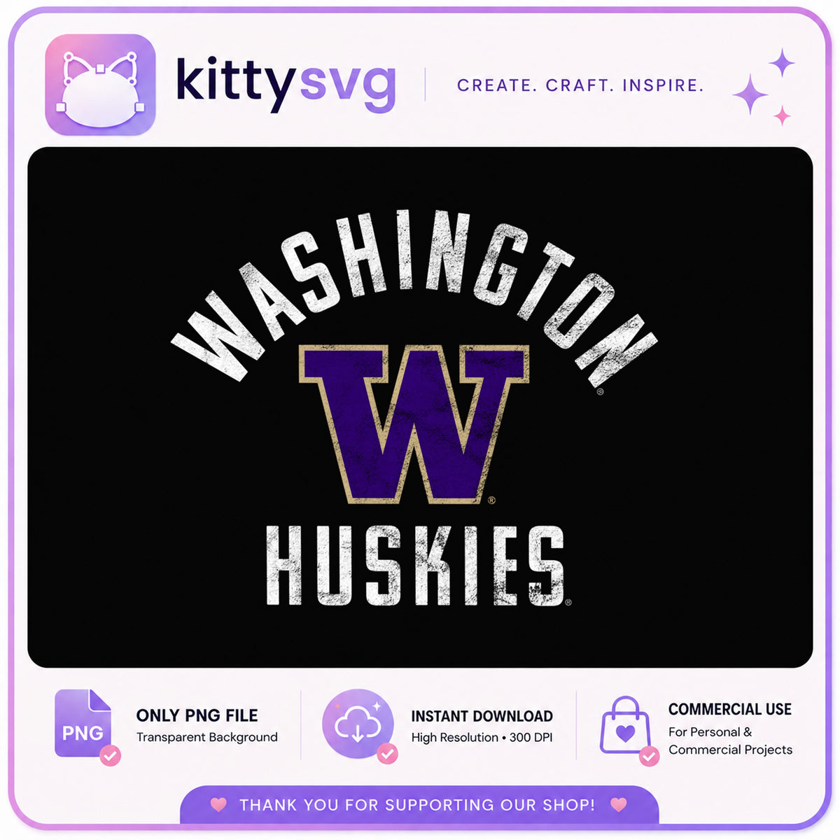 Washington Huskies PNG, UW Huskies Logo, College Football PNG