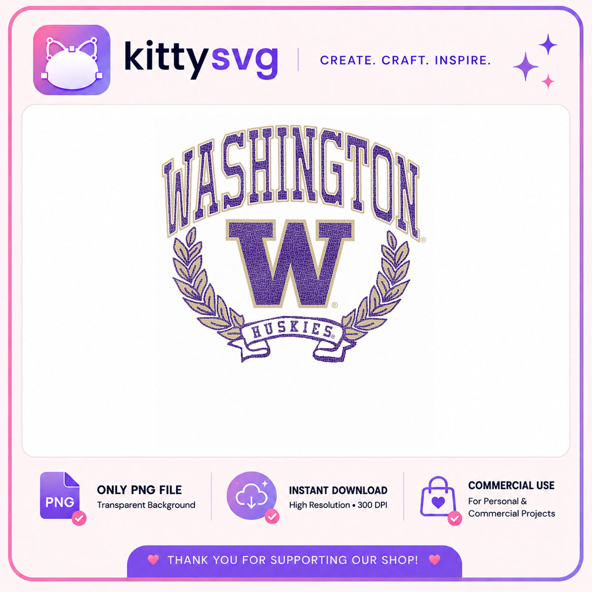Washington Huskies PNG, UW Huskies Logo PNG, College Football PNG
