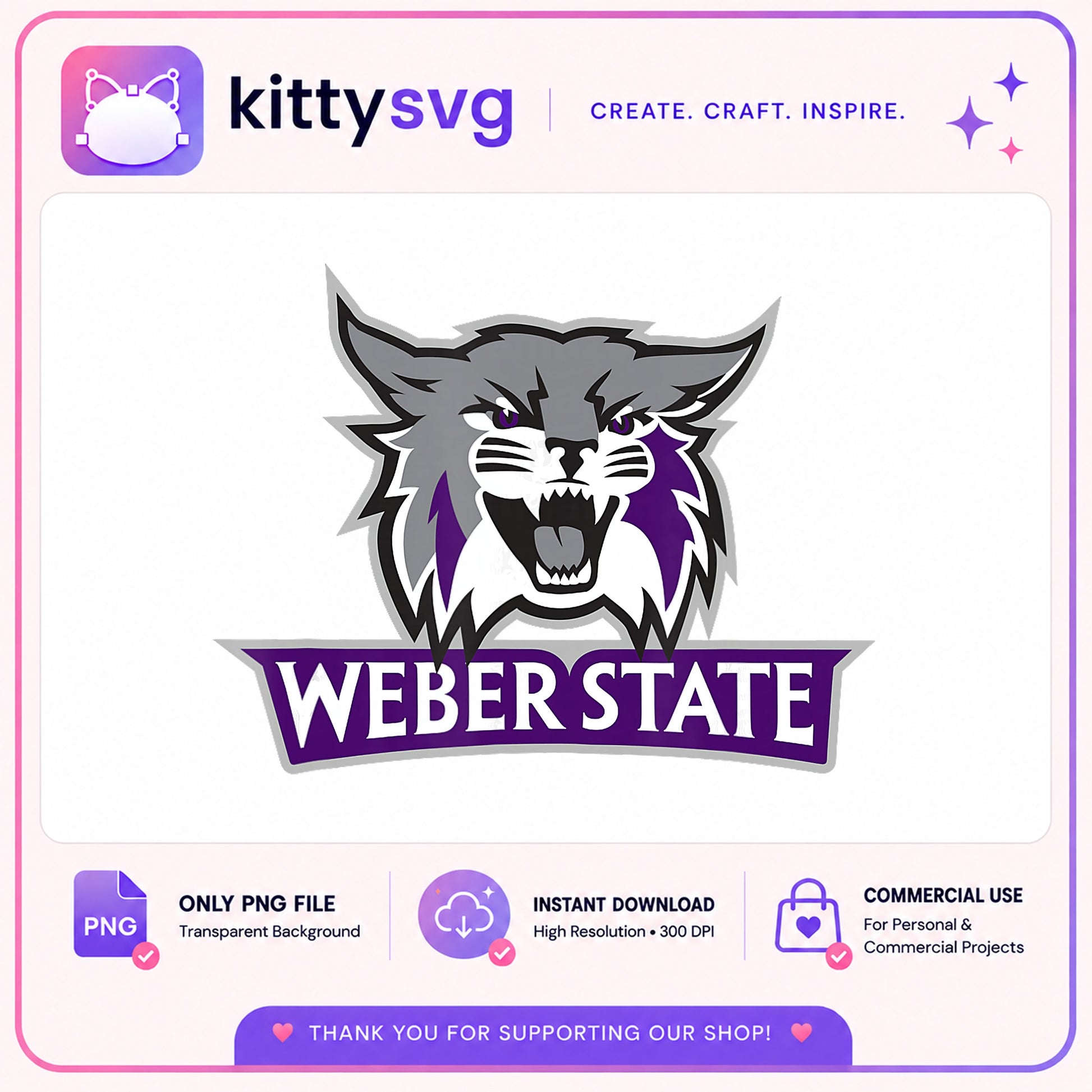 Weber State Wildcats PNG, College Mascot PNG, Sports Team PNG