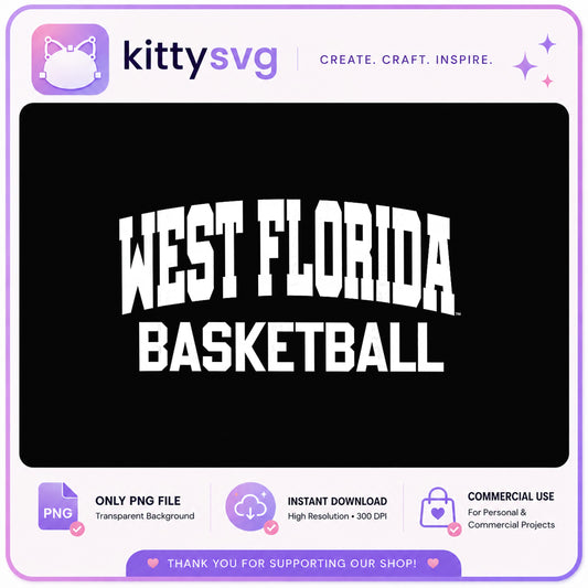 West Florida Basketball PNG, College Sports Shirt, Game Day PNG
