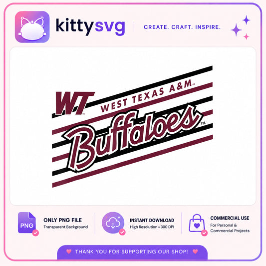 West Texas AM Buffaloes PNG, WT Buffaloes Logo PNG, College PNG