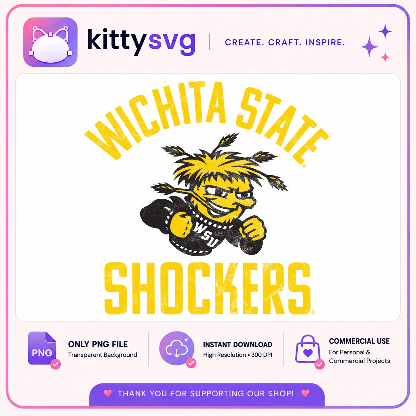 Wichita State Shockers PNG, WSU Shockers Mascot PNG, College PNG