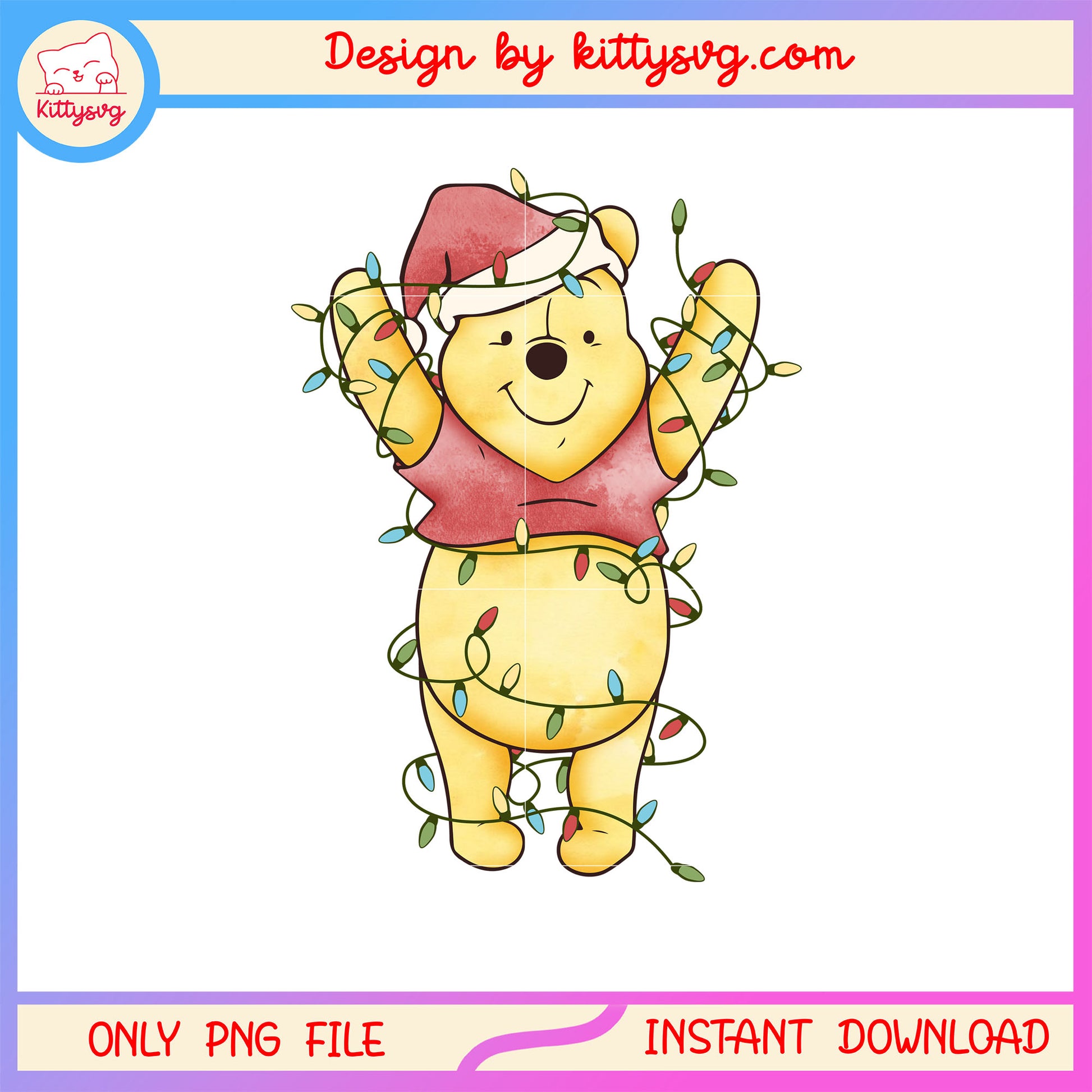 Winnie the pooh christmas light png, winnie pooh disney png
