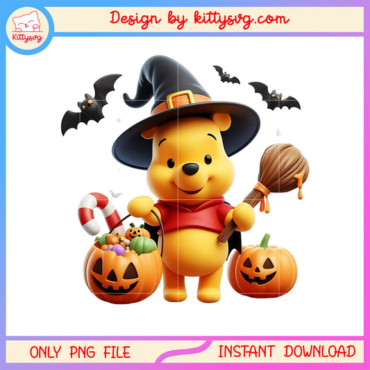 Winnie the pooh halloween witch png, disney winnie pooh png