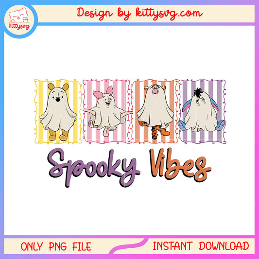 Winnie the pooh spooky vibes png, spooky halloween png, disney halloween png