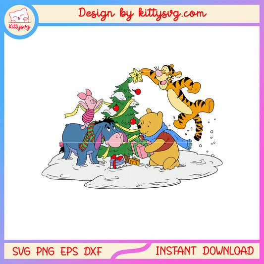Winnie the pooh with friends christmas svg, christmas ideas svg