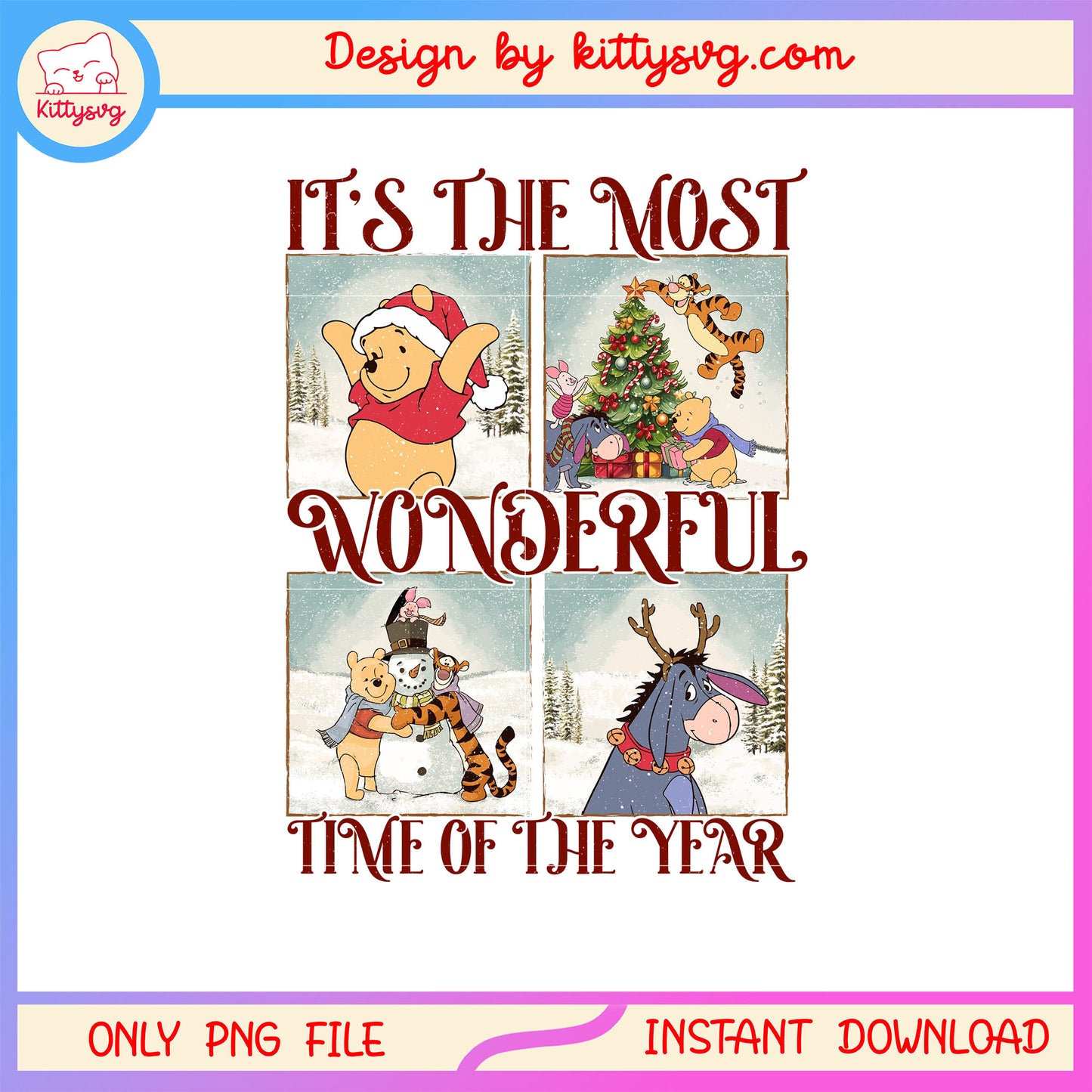 Winnie the pooh wonderful time of year png, disney pooh png