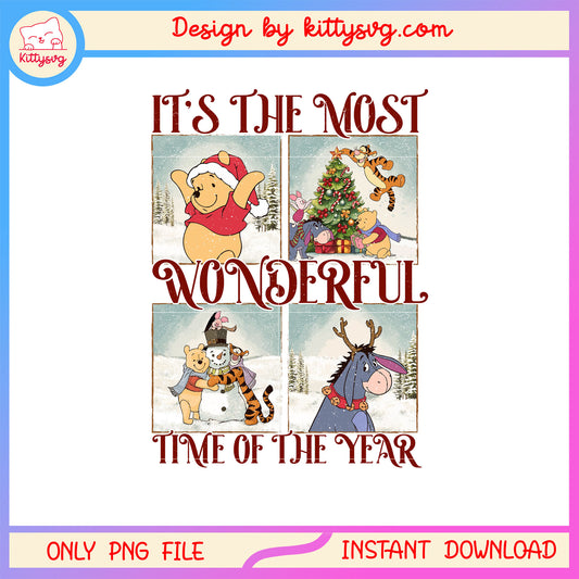 Winnie the pooh wonderful time of year png, disney pooh png