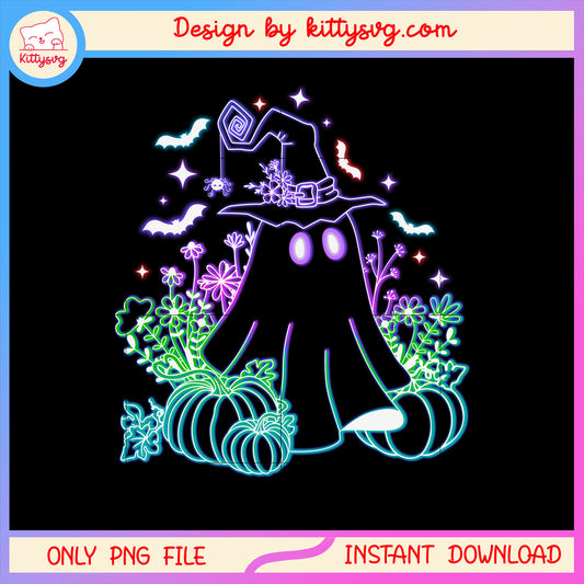 Witch halloween ghost costume png, cute ghost cartoon png