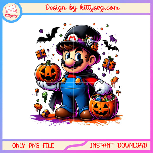 Witch super mario happy halloween png, mario halloween png