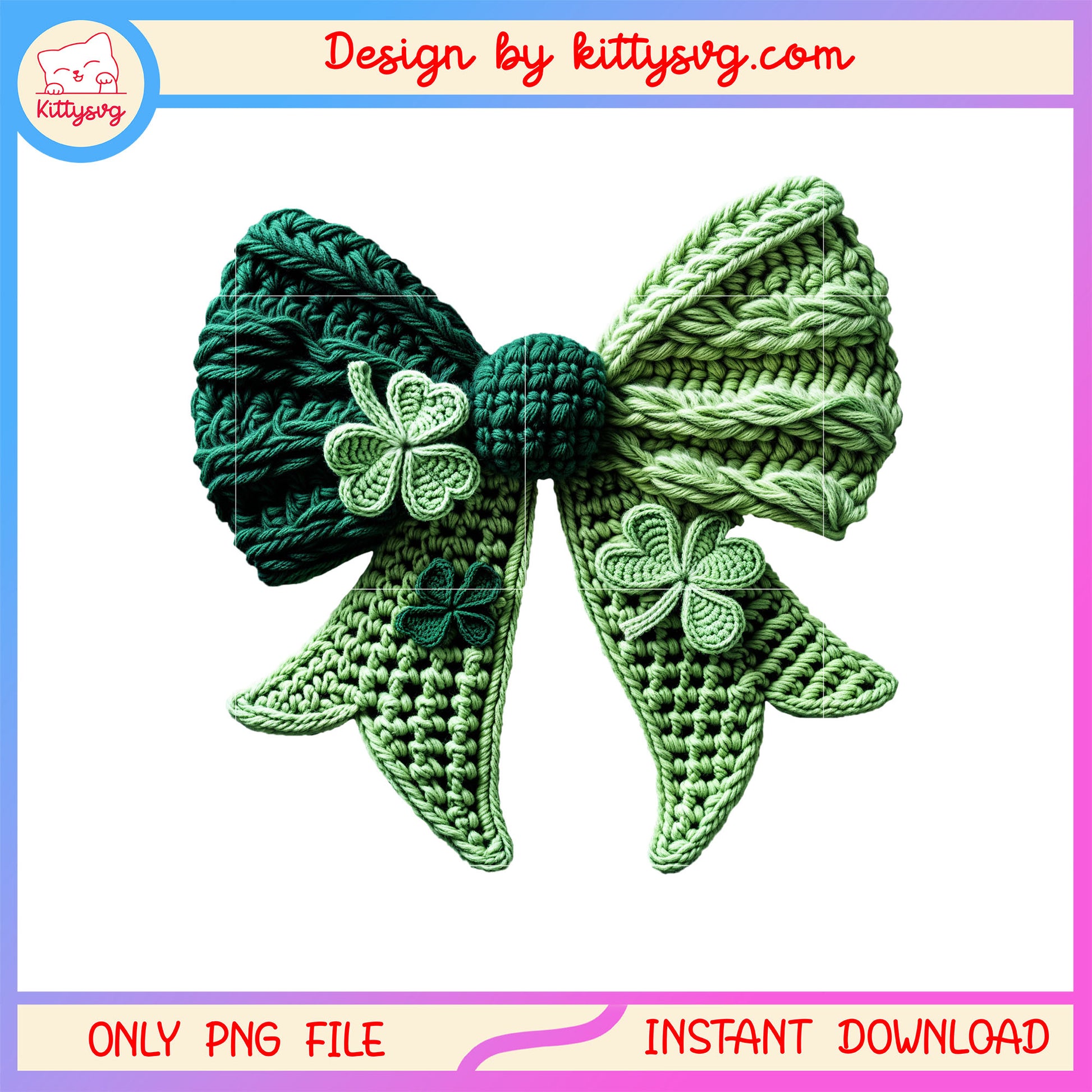 Wool bow green sticker png, st patrick's day sticker​ png