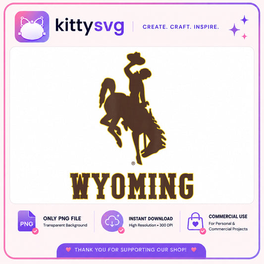 Wyoming Cowboys PNG, Bucking Horse Logo PNG, University Wyoming PNG