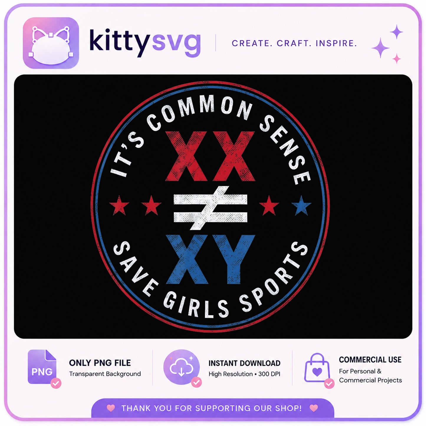 XX Not Equal XY Common Sense PNG, Save Girls Sports, Patriotic PNG