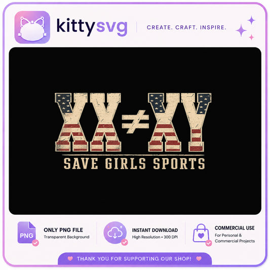 XX Not Equal XY Save Girls Sports PNG, American Flag Sports, Retro Women PNG