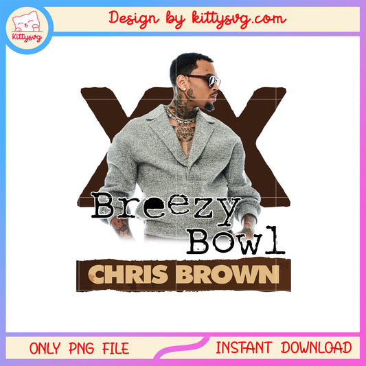 XX breezy bowl chris brown design png, chris brown merch png
