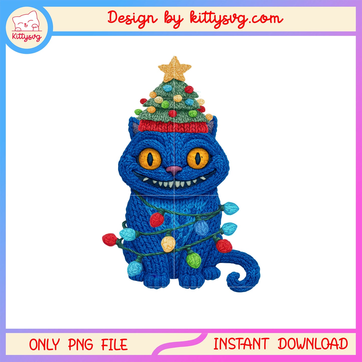 Yarn crochet derpy tiger christmas tree png, xmas tree png