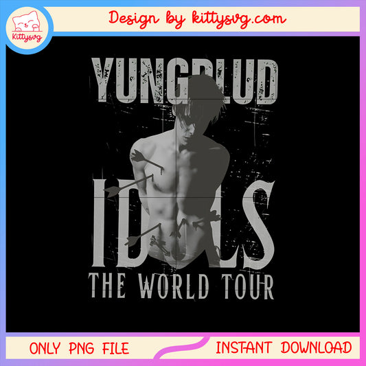 Yungblud idols the world tour design png, yung blud png