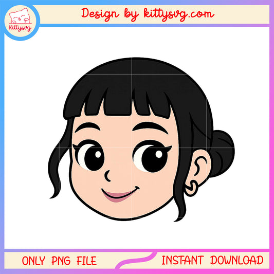 Zoey character face design png, zoey character png, kpopmerch png