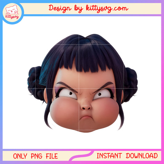 Zoey funny face design png, zoey kpop demon hunters png