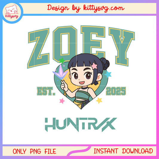 Zoey huntrix est 2025 png, zoey kpop demon hunters png