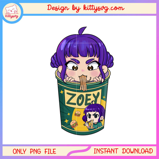 Zoey ramen logo design png, kpop hunters movie png
