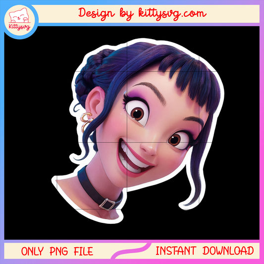 Zoey smile face design png, zoey kpop hunters png, anime korean png