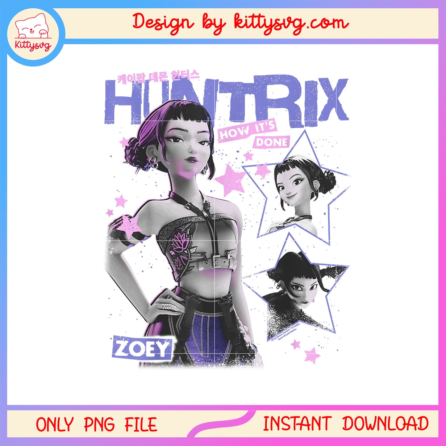 Zoey the huntrix how it's done design png, zoey huntrix png