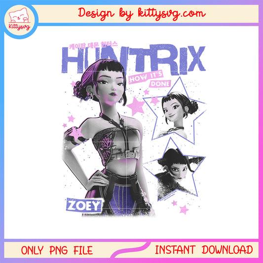 Zoey the huntrix how it's done design png, zoey huntrix png