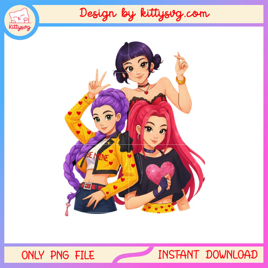 Zoey took photo her friend valentine day png,  kpop demon hunters png