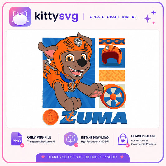 Zuma Paw Patrol PNG, Paw Patrol Clipart, Zuma Dog PNG