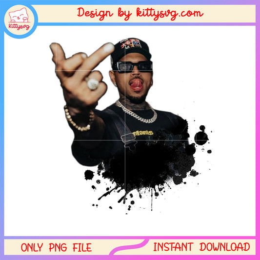 chris brown middle finger ink drops png, breezy bowl xx 2025 png