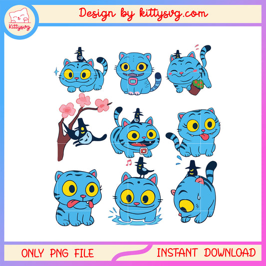 kpop hunter derpy tiger cute design png, demon tiger blue png