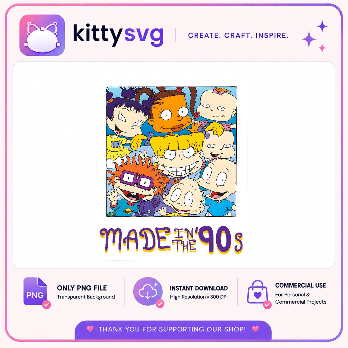 Made In The 90s Rugrats PNG, Tommy Chuckie PNG, Angelica Babies PNG