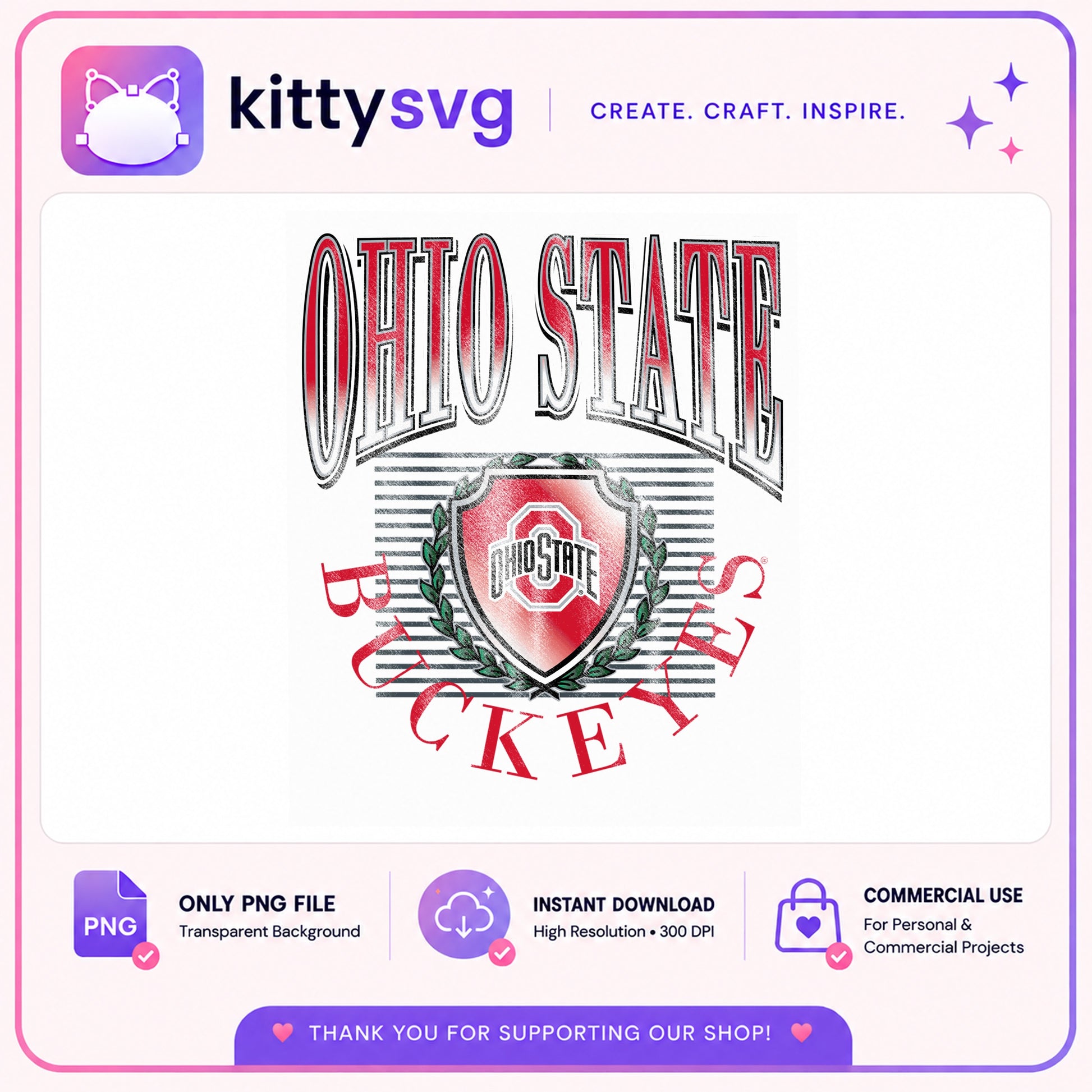 Ohio State Buckeyes Vintage PNG, Football Shield PNG, College PNG