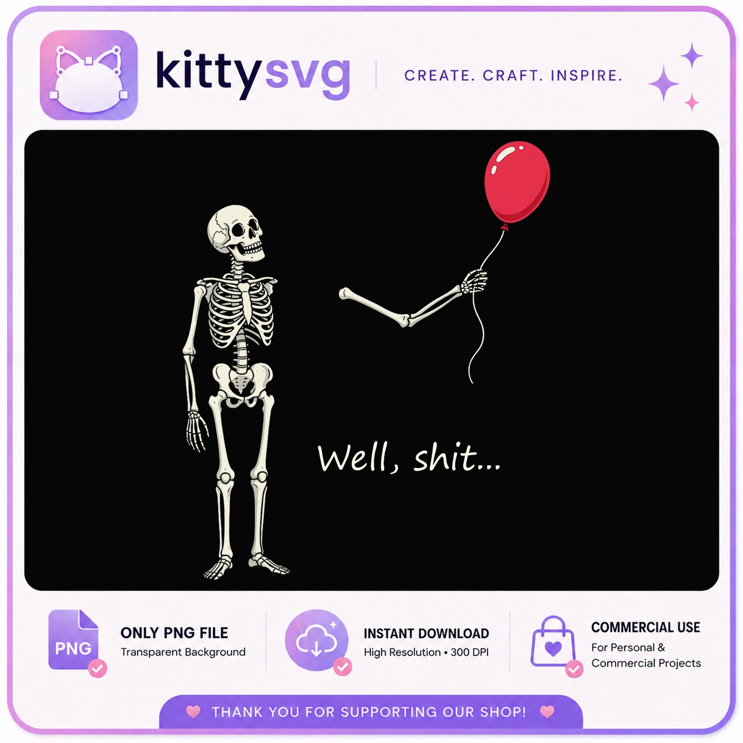 Skeleton With Red Balloon PNG, Funny Halloween PNG, Spooky PNG