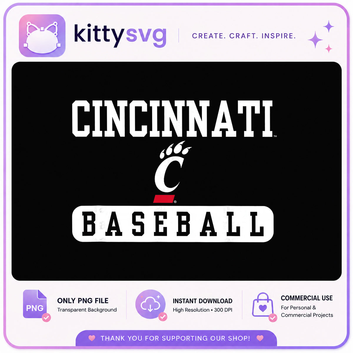 Cincinnati Bearcats Baseball PNG, UC Bearcats PNG, College Baseball PNG