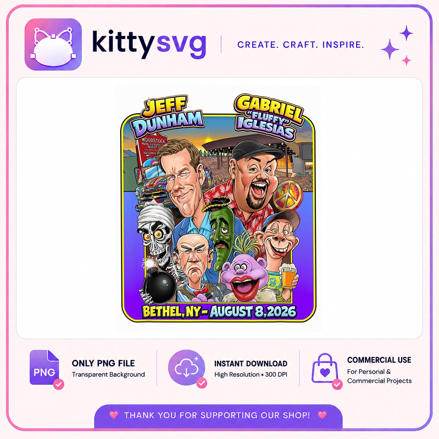 Jeff Dunham Gabriel Iglesias PNG, Comedy Tour PNG, Fluffy PNG