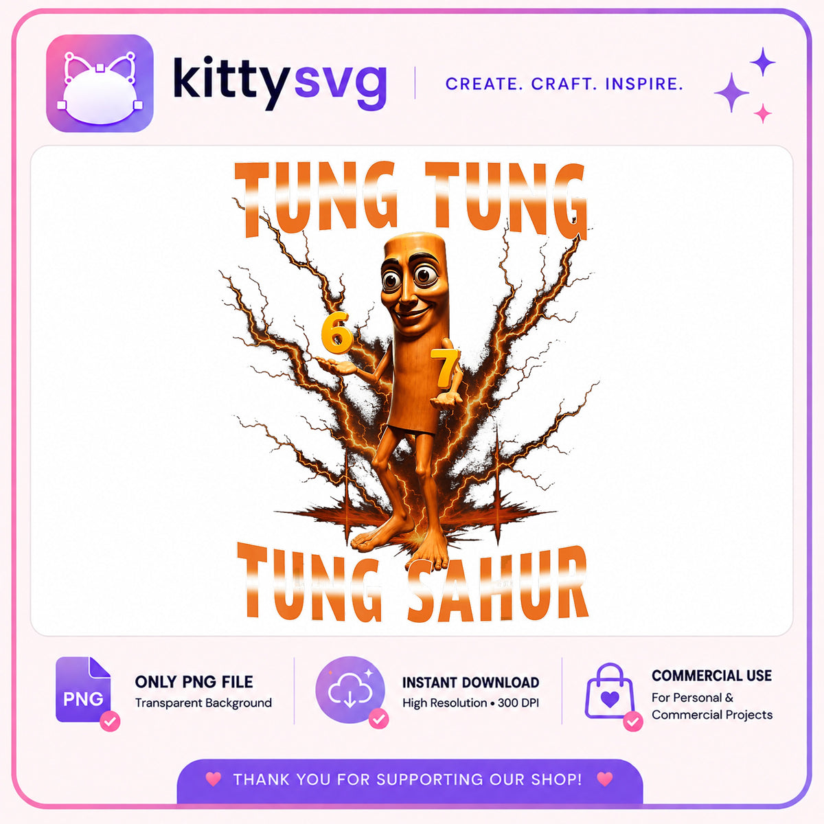 Tung Tung Tung Sahur PNG, Viral Meme Character PNG, Funny Meme PNG