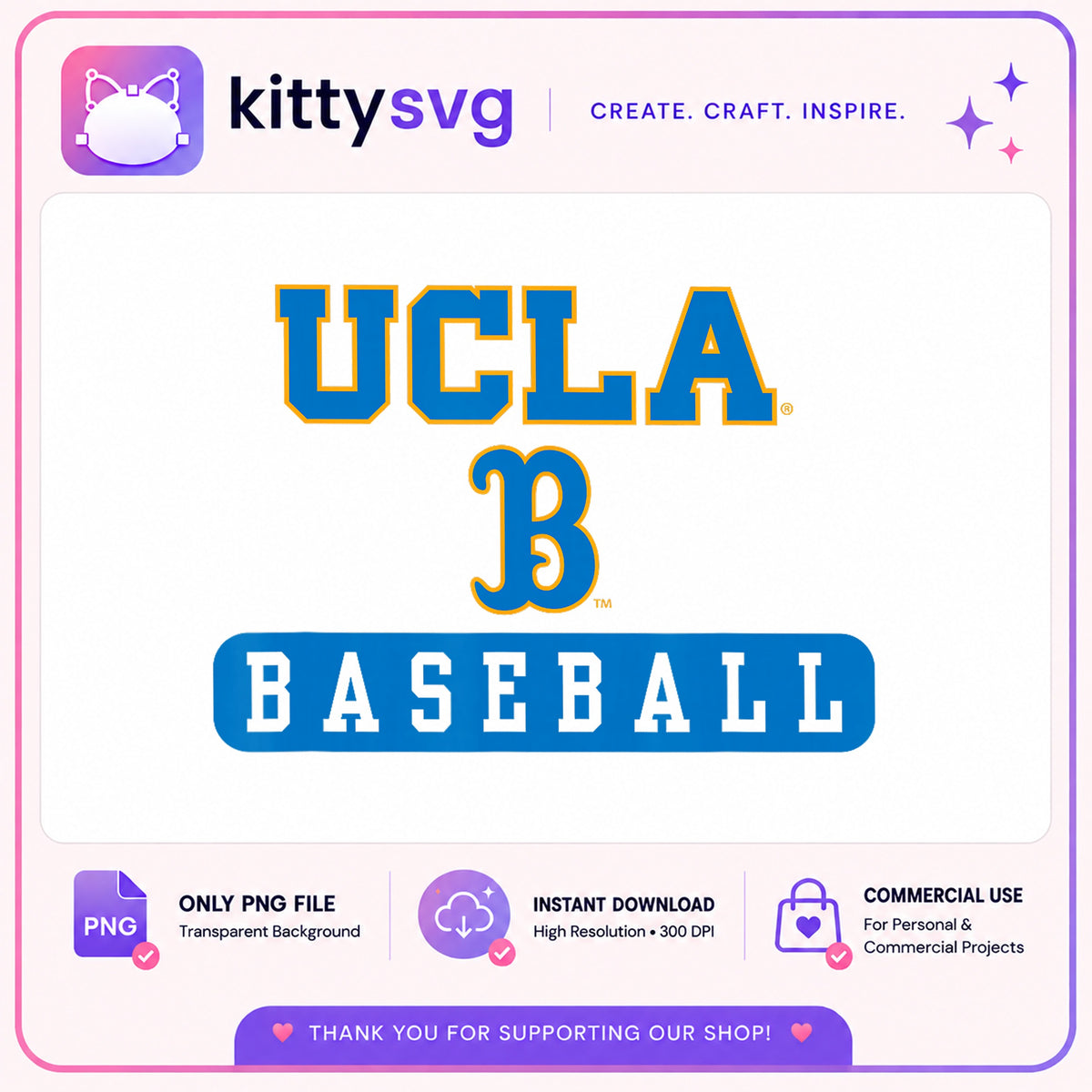 UCLA Baseball PNG, Bruins Baseball Logo PNG, College Sports PNG