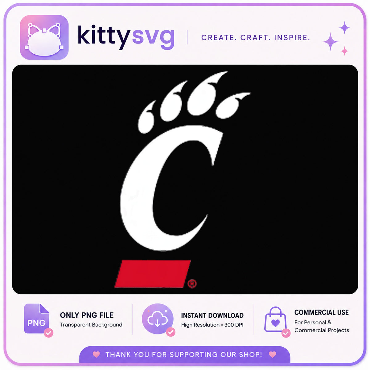 Cincinnati Bearcats Logo PNG, Bearcats Claw PNG, College PNG